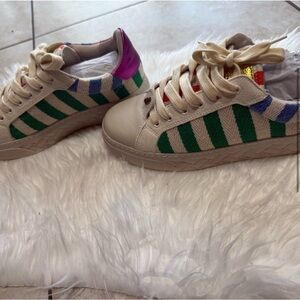Kurt Geiger Kids Sneakers with Green and Blue Stripes